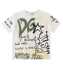 Dolce & Gabbana T-shirt - DG Skate - Hvid m. Print