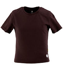 G-star RAW Bluse - Cropped Mini Slim - Chocolat Plum