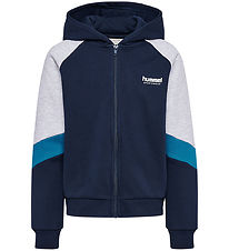 Hummel Hættetrøje - hmlJR - m. Lynlås - Dress Blues