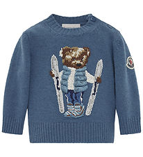 Moncler Bluse - Strik - Medium Blue m. Bamse