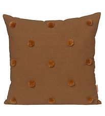 ferm Living Pude - 48x48 - Sugar Kelp Mustard m. PomPom