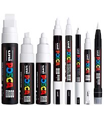 Posca Tuscher - 8 Spidsstrrelser - Hvid