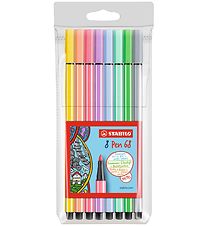 Stabilo Tuscher - Pen 68 - 8 stk. - Pastelfarver