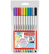 Stabilo Tuscher - Pen 68 Brush - 10 stk. - Multifarvet