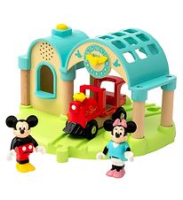 BRIO Togstation m. Mickey Mouse - 4 Dele - Lydoptager 32270