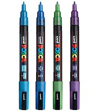 Posca Tuscher - PC-3ML - 4 stk. - Bl/Grn/Violet m. Glimmer