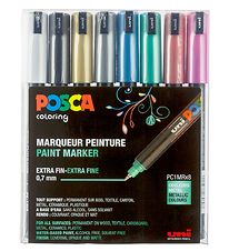 Posca Tuscher - PC-1MR - 8 stk. - Metallisk Multifarvet