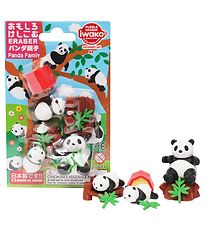 Iwako Viskelædere - Panda Familie - 9 Dele