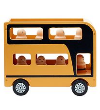 Kids Concept Dobbeltdkkerbus - 25 cm - Aiden - Gul m. Figurer