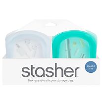 Stasher Opbevaringsposer - 2-pak - 118 ml - Aqua/Transparent 