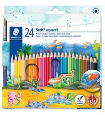 Staedtler Farveblyanter - Noris Aquarell - 24 stk m. Pensel