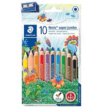 Staedtler Farveblyanter - Noris Super Jumbo - 10 stk m. Blyantsp