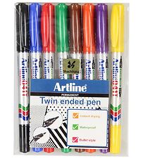 Artline Tuscher - Permanent Markers - 2-i-1 - 8 stk