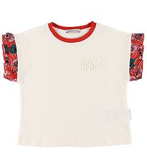 Moncler T-shirt - Hvid m. Rd/Blomster