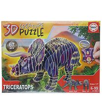 Educa 3D-Puslespil - Triceratops - 67 Brikker