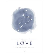 Citatplakat Plakat - A3 - Stjernebillede - Løve - Blå