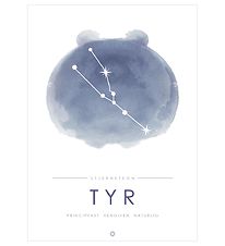 Citatplakat Plakat - A3 - Stjernebillede - Tyr - Blå