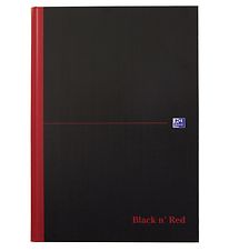 Oxford Notesbog - Hard Cover - Kvadreret - A4 - Sort/Rød