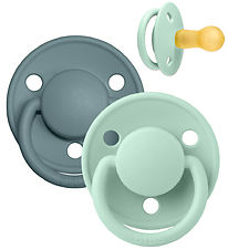 BIBS De Lux Sutter - Str. 2 - 2-pak - Rund - Nordic Mint/Island