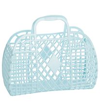Sun Jellies Lille Foldekurv - Retro - 26x21x12 cm - Blue