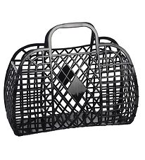 Sun Jellies Lille Foldekurv - Retro - 26x21x12 cm - Black