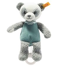 Steiff Musik Bamse - 23 cm - Paco Panda - Grey/White/Petrol