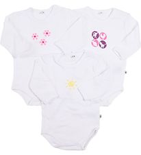 Pippi Body l/æ - 1 stk. - Assorteret - Hvid m. Pige Print