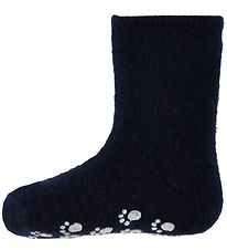 Joha Strømper - Uld - Navy m. Skridsikker bund