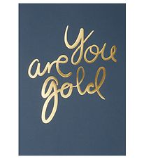 I Love My Type Plakat - A4 - You Are Gold - Navy m. Guld Tekst