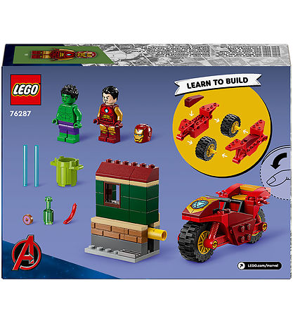 LEGO® Marvel - Iron Man med motorcykel og Hulk 76287 - 68 Dele
