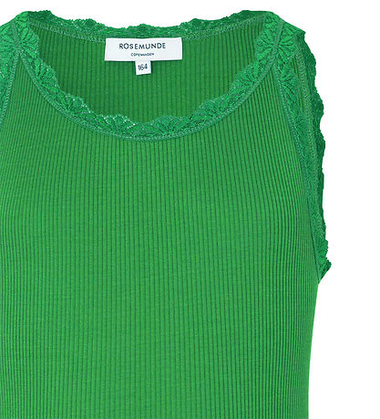Rosemunde Top - Lang - Silke/Bomuld - Bright Green m. Blonder