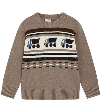 Hust and Claire Bluse - Strik - Pelle -  Beaver m. Lanstbiler