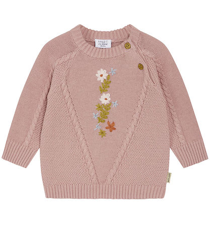 Hust and Claire Bluse - Strik - Panya - Dusty Rose m. Blomster