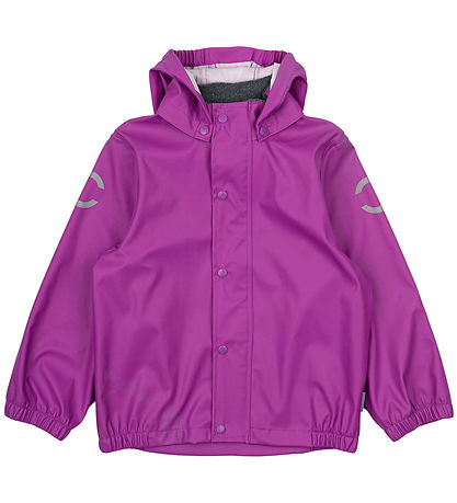 Mikk-Line Regntøj m. Seler - Recycled - PU - Purple Cactus Flowe