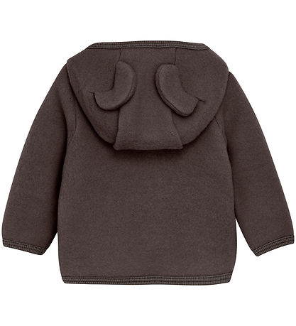 Huttelihut Cardigan - Uldfleece - Raisin m. Ører