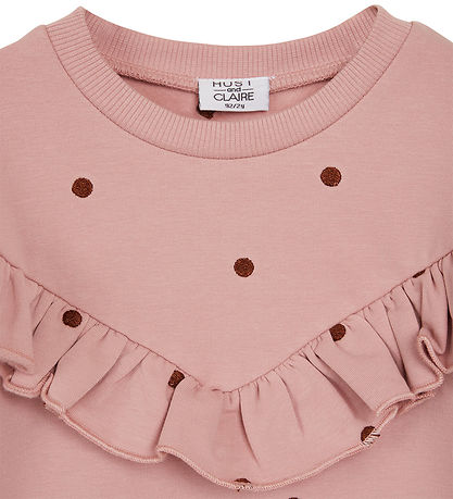 Hust and Claire Sweatshirt - Sicilia - Dusty Rose m. Prikker