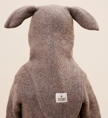 Huttelihut Elefanthue - Uldfleece - 1-lags - Brown Melange m. Ør