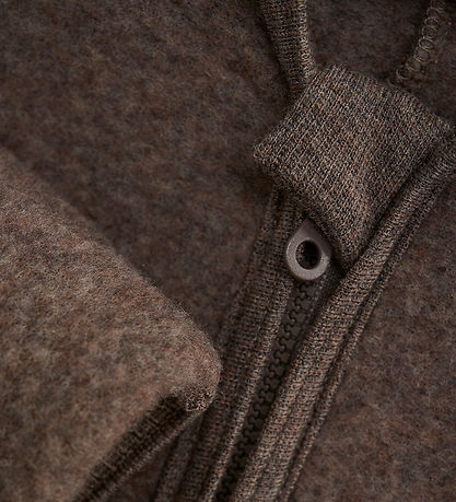 Huttelihut Køredragt - Uldfleece - Brown Melange m. Ører