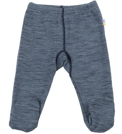 Joha leggings m. Fødder - Uld - Blå