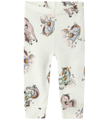 Name It Leggings - Uld - NbfWillitus - Snow White m. Enhjørninge