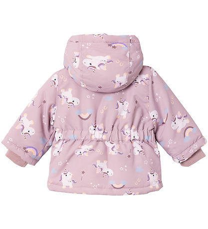 Name It Dynejakke - NbdMaxi - Mauve Shadows/Unicorn