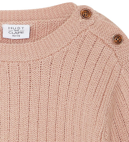 Hust and Claire Bluse - Strik - Uld - Pil - Rose Cloud