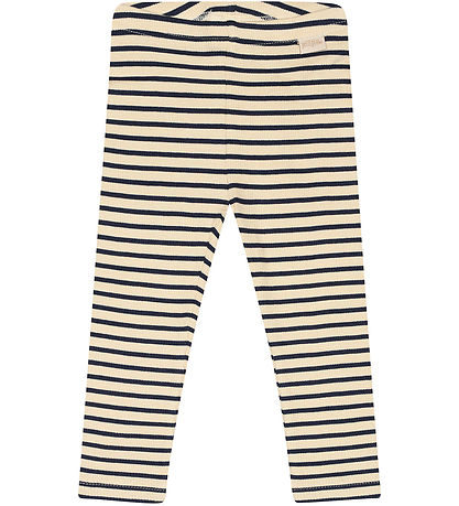 Petit Piao Leggings - Rib -  Modal - Indigo Plum/dark Off White