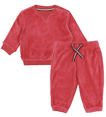 Tommy Hilfiger Sæt - Bluse/Bukser - Velour - Heritage Pink