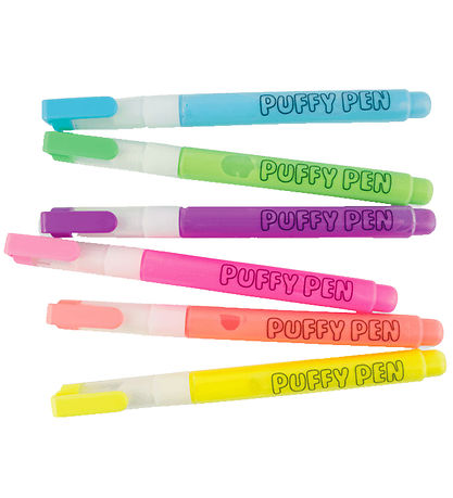 Ooly Tusser - 6-pak - Magic Puffy Pens - Neon