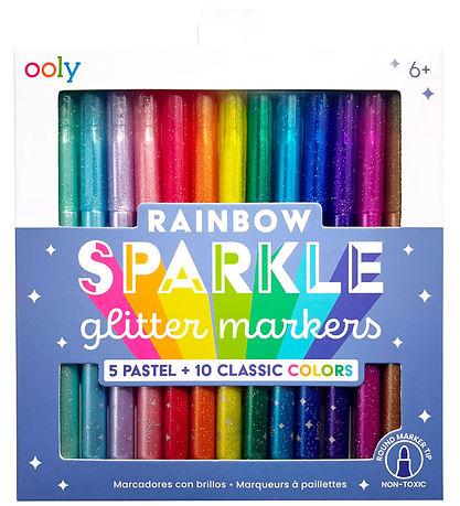 Ooly Tusser - 15-pak - Rainbow Sparkle Glitter