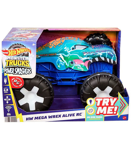 Hot Wheels Fjernstyret Bil m. Lys/Lyd - Monster Trucks - Mega Wr