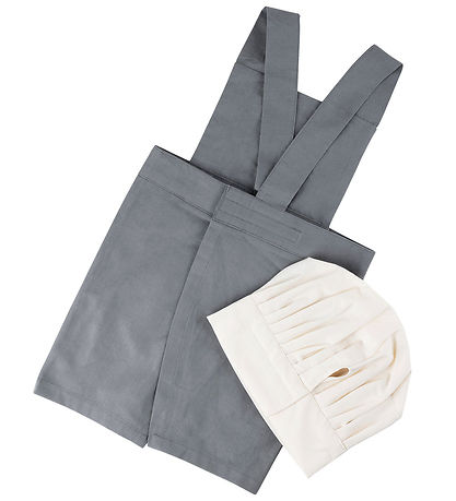 Sebra Forklæde m. Kokkehue - Elephant Grey/Classic White