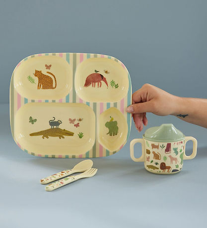 Rice Spisesæt - Melamin - 4 stk. - Sweet Jungle Print