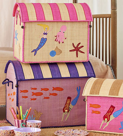Rice Opbevaringskurve - Raffia - 3 stk. - Mermaid